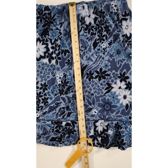 Vintage C. J. Banks Skirt Women's 18W Christopher & Banks Blue Floral On-Knee - Picture 6 of 7